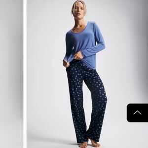 Soma Cool Nights Long-Sleeve Pajama Set - Blue Polka Dot